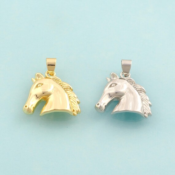 Gold Horse Charms,Animal Jewelry,Horse Pendant for DIY Jewelry Making,18K Gold