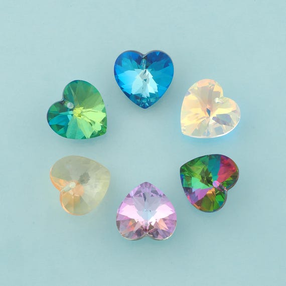 Heart Crystal Pendant,Crystal AB Charms,Austrian Crystal,Made in Austria for DIY Jewelry Making
