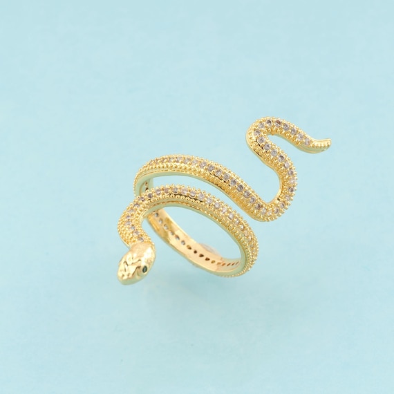 Gold Open Rings,Snake Jewelry Rings,Thick Rings Perfect Gift,18K Gold