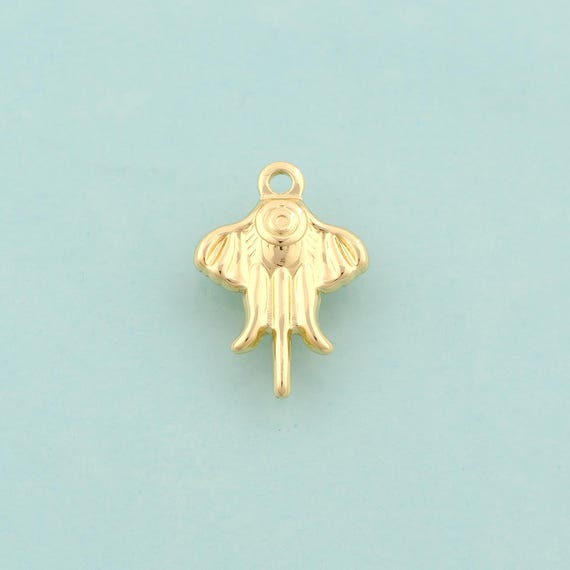 Gold Puffed Swallow Charms,Flying Jewelry,Animal Pendant for DIY Jewelry Making,18K Gold