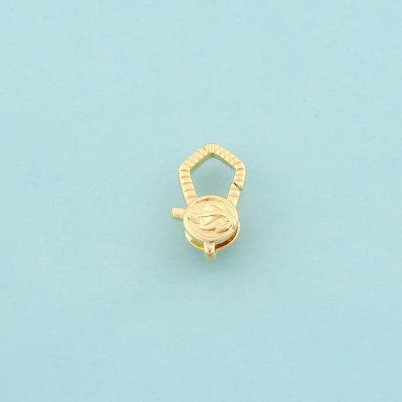 Gold Lobster Clasp,Spring Jewelry Clasp,Leaf Clasp for DIY Jewelry Making,18K Gold