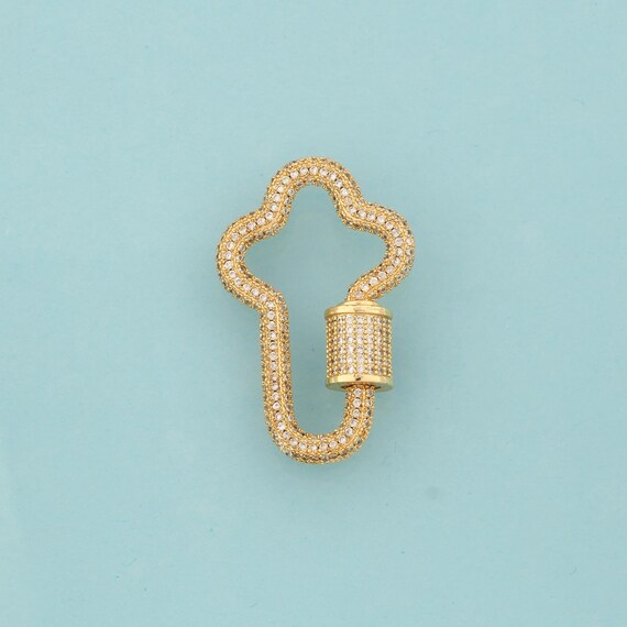 Gold Carabiner Clasp,Carabiner Jewelry Clasp,Carabiner Clasp for DIY Jewelry Making,18K Gold