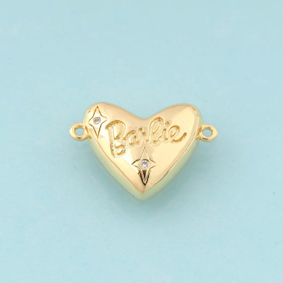 Gold CZ Heart Connector,Star Jewelry Connector,Letter Connector for DIY Jewelry Making,18K Gold