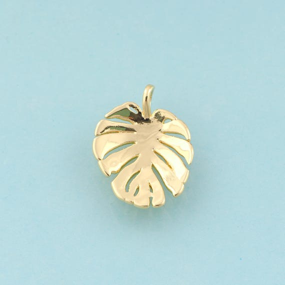 Gold Leaf Charms,Plant Jewelry,Leaf Pendant for DIY Jewelry Making,18K Gold