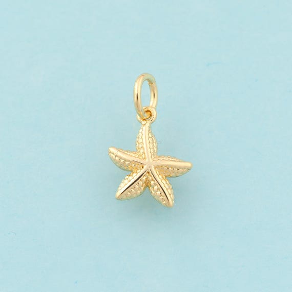 Gold Starfish Charms,Starfish Jewelry,Starfish Pendant for DIY Jewelry Making,18K Gold