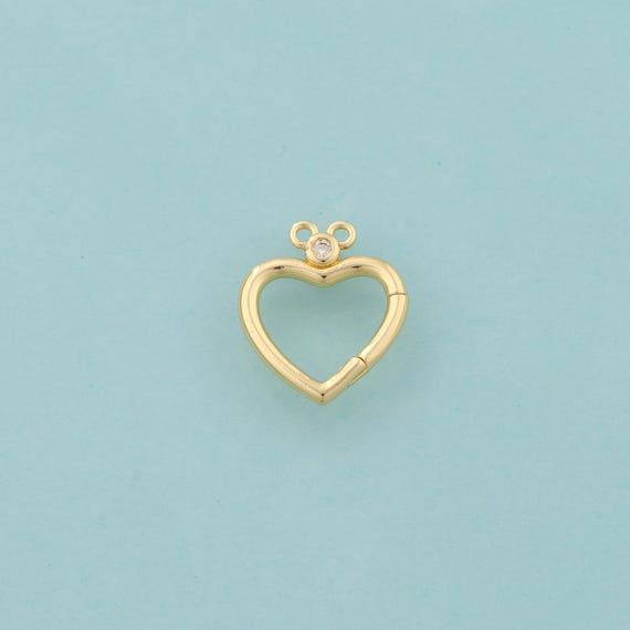Gold Heart Clasp,Openable Jewelry Clasp,Love Clasp for DIY Jewelry Making,18K Gold
