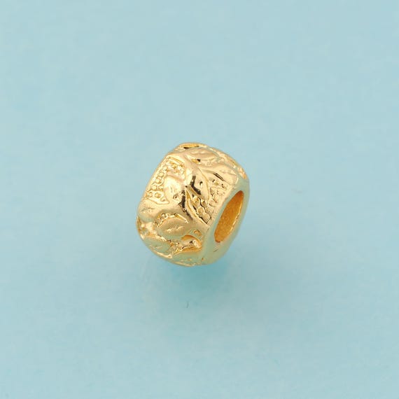 5 pcs Tube Spacer Beads,Round Beads,Large Hole Beads for DIY Jewelry Making,18K Gold
