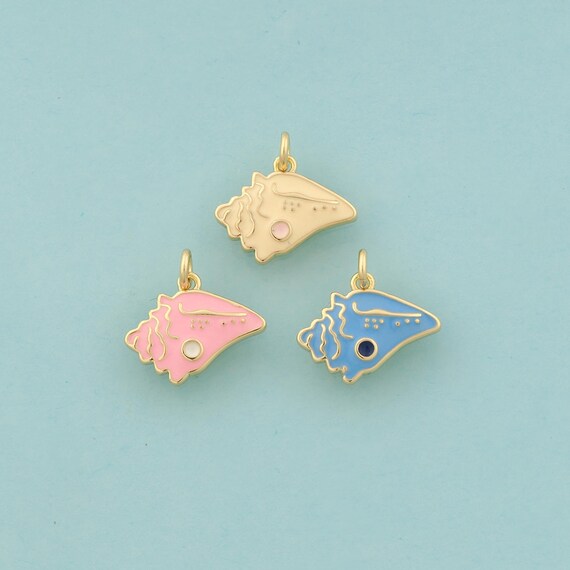 Gold Conch Charms,Conch Jewelry,Enamel Conch Pendant for DIY Jewelry Making,18K Gold