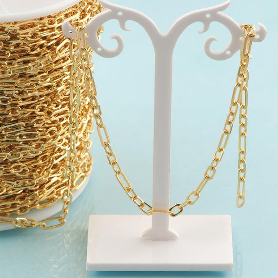 Gold Figaro Chain,Special Jewelry Chain,Semi-Finished Product Chain for DIY Jewelry Making,18K Gold