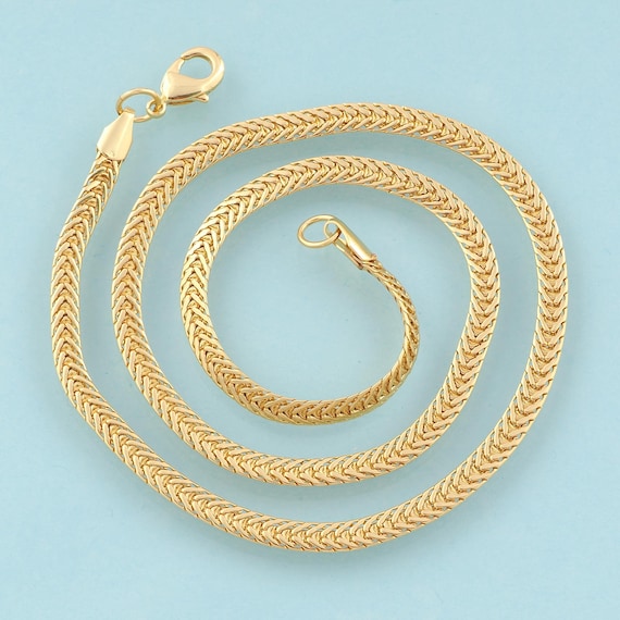Gold Foxtail Necklace ,Chain Jewelry Necklace,Foxtail Necklace Perfect Gift,18K Gold
