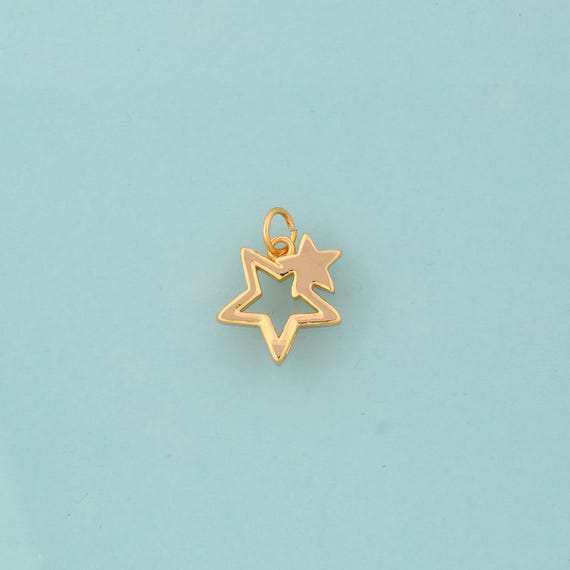 Gold Star Charms,Star Jewelry,Star Pendant for DIY Jewelry Making,18K Gold
