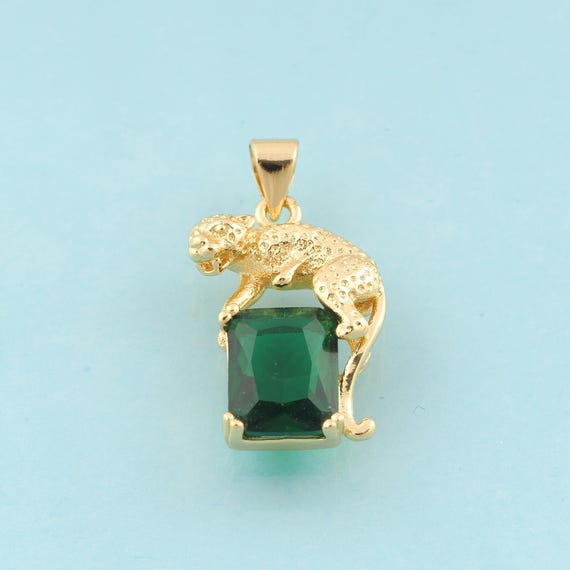 Gold Leopard Charms,Animal Jewelry,Leopard Pendant for DIY Jewelry Making,18K Gold