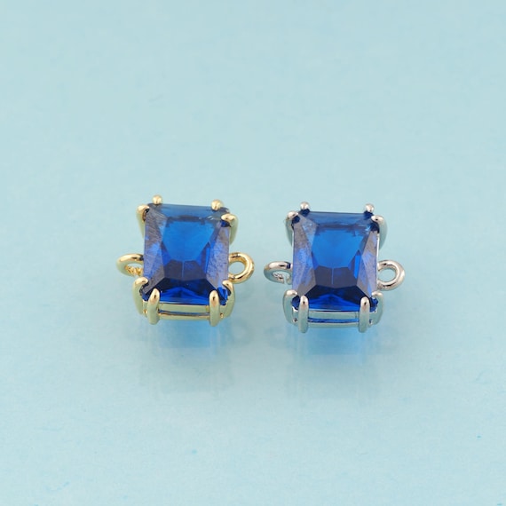 Gold Square Connector,Minimalist Jewelry Connector,Square Connector for DIY Jewelry Making,18K Gold & Rhodium