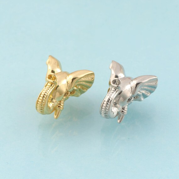 Elephant Spacer Beads,Animal Beads,Elephant Beads for DIY Jewelry Making,18K Gold & Rhodium