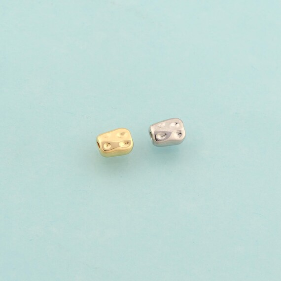 Gold Square Spacer Beads,Flat Beads,Square Flat Beads for DIY Jewelry Making,18K Gold