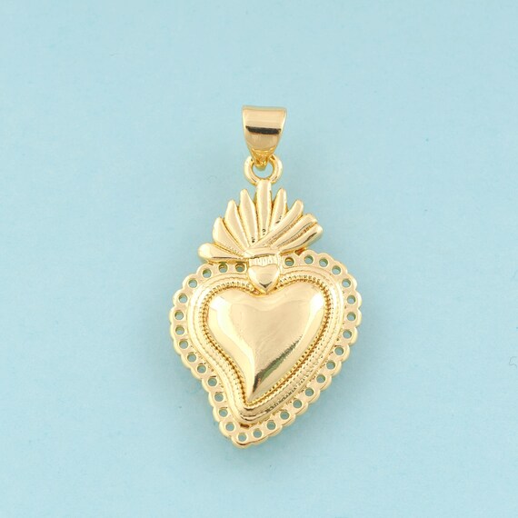 Gold Heart Charms,Heart Jewelry,Heart Pendant for DIY Jewelry Making,18K Gold