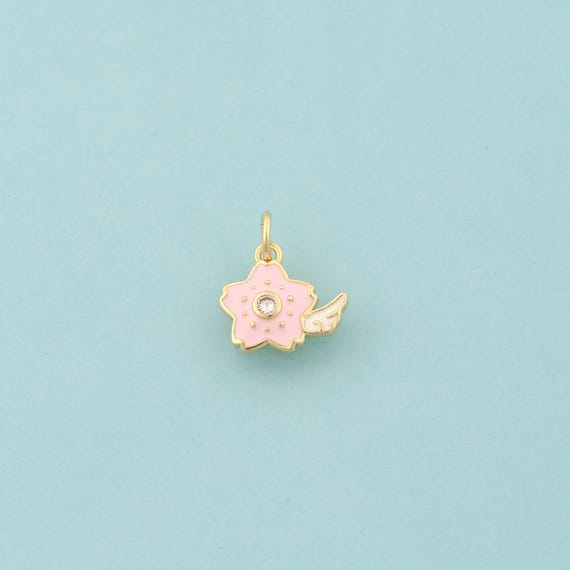 Gold Star Charms,Celestial Jewelry,Enamel Starburst Pendant for DIY Jewelry Making,18K Gold