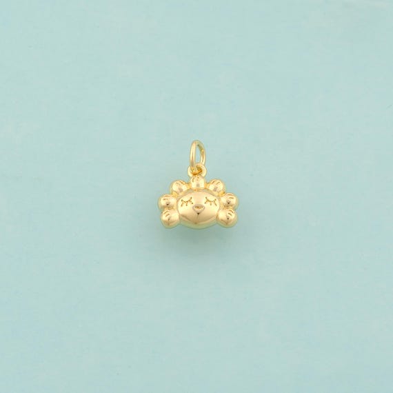 Gold Flower Charms,Flower Jewelry,Flower Pendant for DIY Jewelry Making,18K Gold