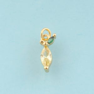 Gold CZ Mango Charms,Fruit Jewelry,Mango Pendant for DIY Jewelry Making,18K Gold