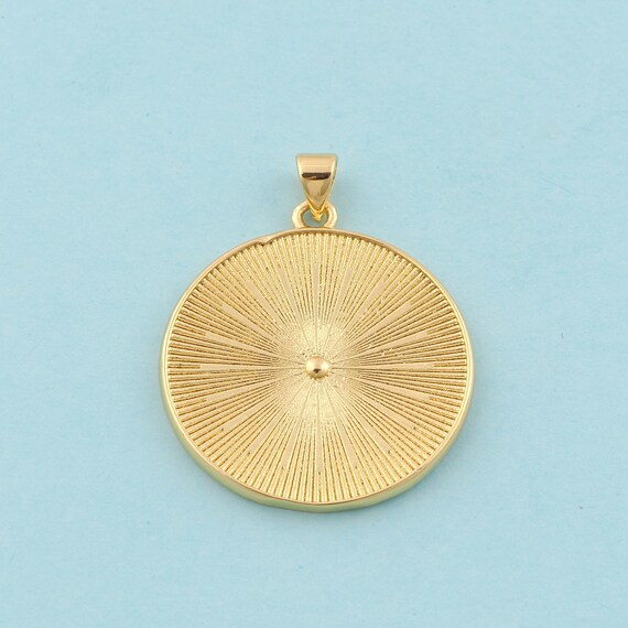 Gold Round Charms,Minimalist Jewelry,Disc Pendant for DIY Jewelry Making,18K Gold