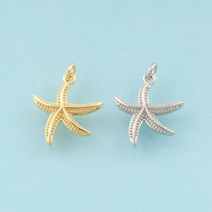 Gold Starfish Charms,Starfish Jewelry,Starfish Pendant for DIY Jewelry Making,18K Gold & Rhodium