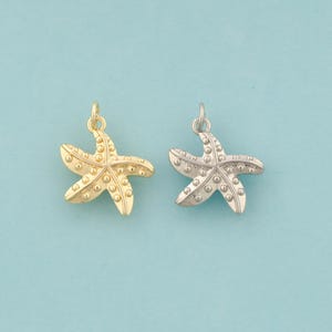 Gold Starfish Charms,Starfish Jewelry,Starfish Pendant for DIY Jewelry Making,18K Gold