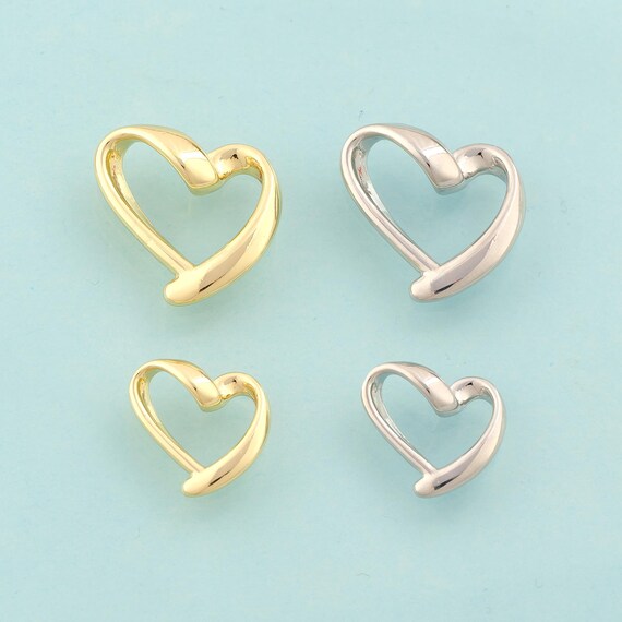 Gold Heart Charms,Love Jewelry,Heart Pendant for DIY Jewelry Making,18K Gold