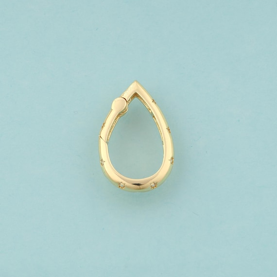 Gold Water Drop Clasp,Push Door Jewelry Clasp,Snap Clasp for DIY Jewelry Making,18K Gold
