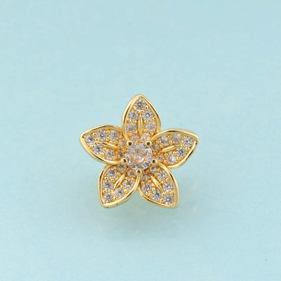 CZ Flower Spacer Beads,Flower Beads,Flower Beads for DIY Jewelry Making,18K Gold
