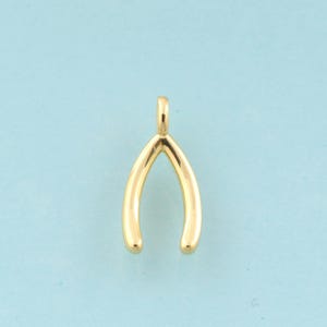 Gold Wishbone Charms,Minimalist Jewelry,Wishbone Pendant for DIY Jewelry Making,18K Gold