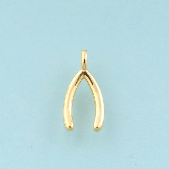 Gold Wishbone Charms,Minimalist Jewelry,Wishbone Pendant for DIY Jewelry Making,18K Gold