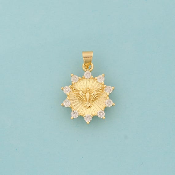 Gold CZ Bald Eagle Charms,Bald Eagle Jewelry,Bald Eagle Pendant for DIY Jewelry Making,18K Gold