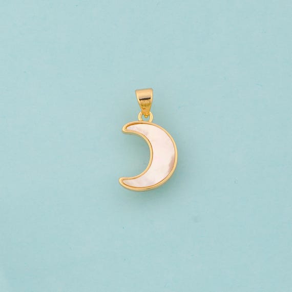 Gold Moon Charms,Fritillary Moon Jewelry,Moon Pendant for DIY Jewelry Making,18K Gold