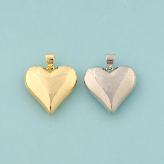 Gold Heart Charms,Love Jewelry,Heart Pendant for DIY Jewelry Making,18K Gold