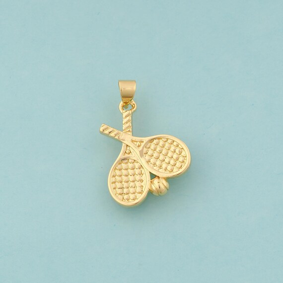 Gold Racket Charms,Racket Jewelry,Racket Pendant for DIY Jewelry Making,18K Gold
