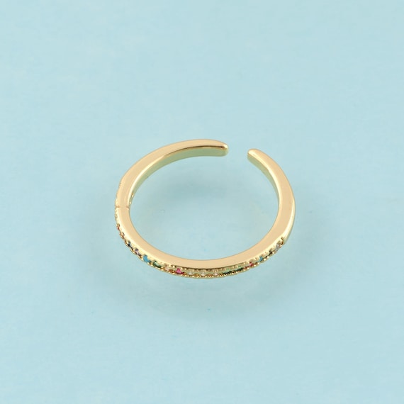 Gold Open Rings,Line Jewelry Rings,Thin Rings Perfect Gift,18K Gold