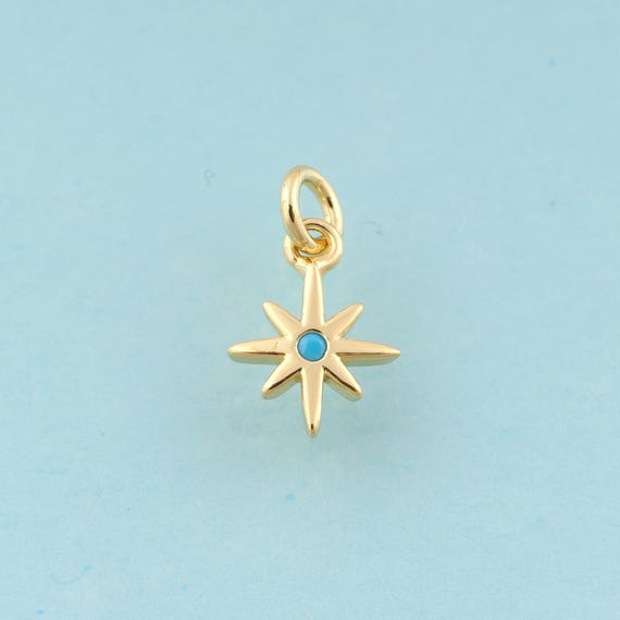 Gold Polaris Charms,Star Jewelry,Polaris Pendant for DIY Jewelry Making,18K Gold