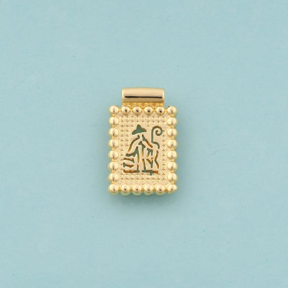 Gold Priest Charms,Missionary Jewelry,Square Pendant for DIY Jewelry Making,18K Gold
