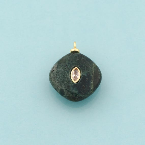 Gold Energy Stone Charms,Natural Stone Jewelry,Stone Pendant for DIY Jewelry Making,18K Gold