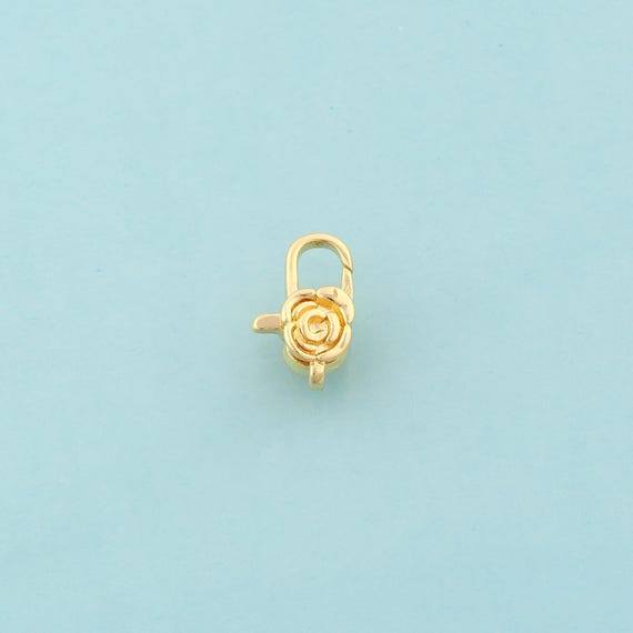 Gold Lobster Clasp,Spring Jewelry Clasp,Flower Clasp for DIY Jewelry Making,18K Gold