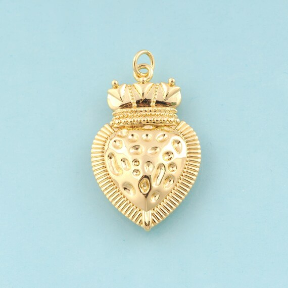 Gold Heart Charms,Heart Jewelry,Heart Pendant for DIY Jewelry Making,18K Gold