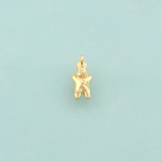 Gold Bear Charms,Animal Jewelry,Bear Pendant for DIY Jewelry Making,18K Gold