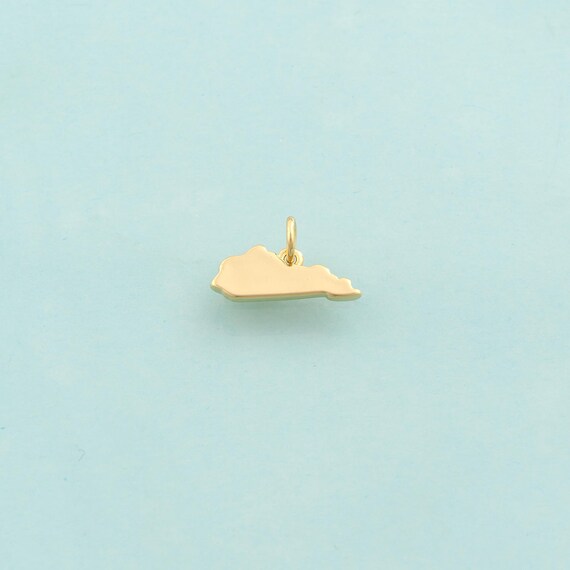 Gold Kentucky Map Charms,Map Jewelry,Kentucky Pendant for DIY Jewelry Making,18K Gold
