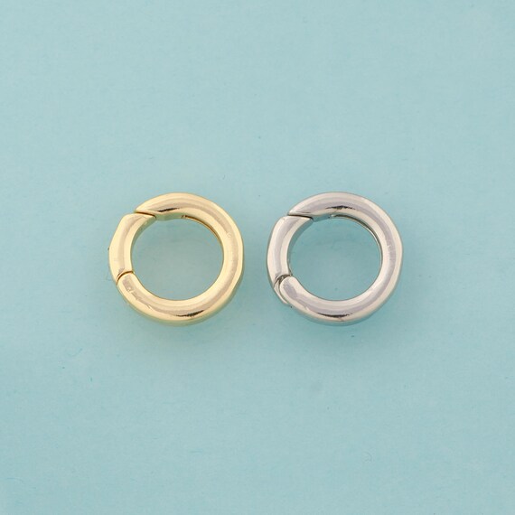 Gold Push Door Clasp,Snap Jewelry Clasp,Round Clasp for DIY Jewelry Making,18K Gold & Rhodium