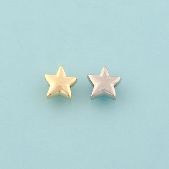 Star Spacer Beads,Celestial Beads,Starburst Beads for DIY Jewelry Making,18K Gold & Rhodium