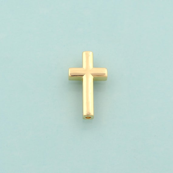 Cross Spacer Beads,Religious Beads,Christian Beads for DIY Jewelry Making,18K Gold
