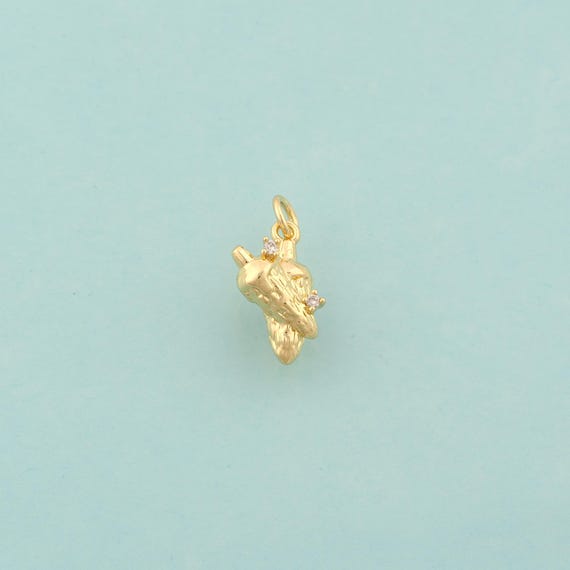 Gold CZ Chili Charms,Pepper Jewelry,Chili Pepper Pendant for DIY Jewelry Making,18K Gold