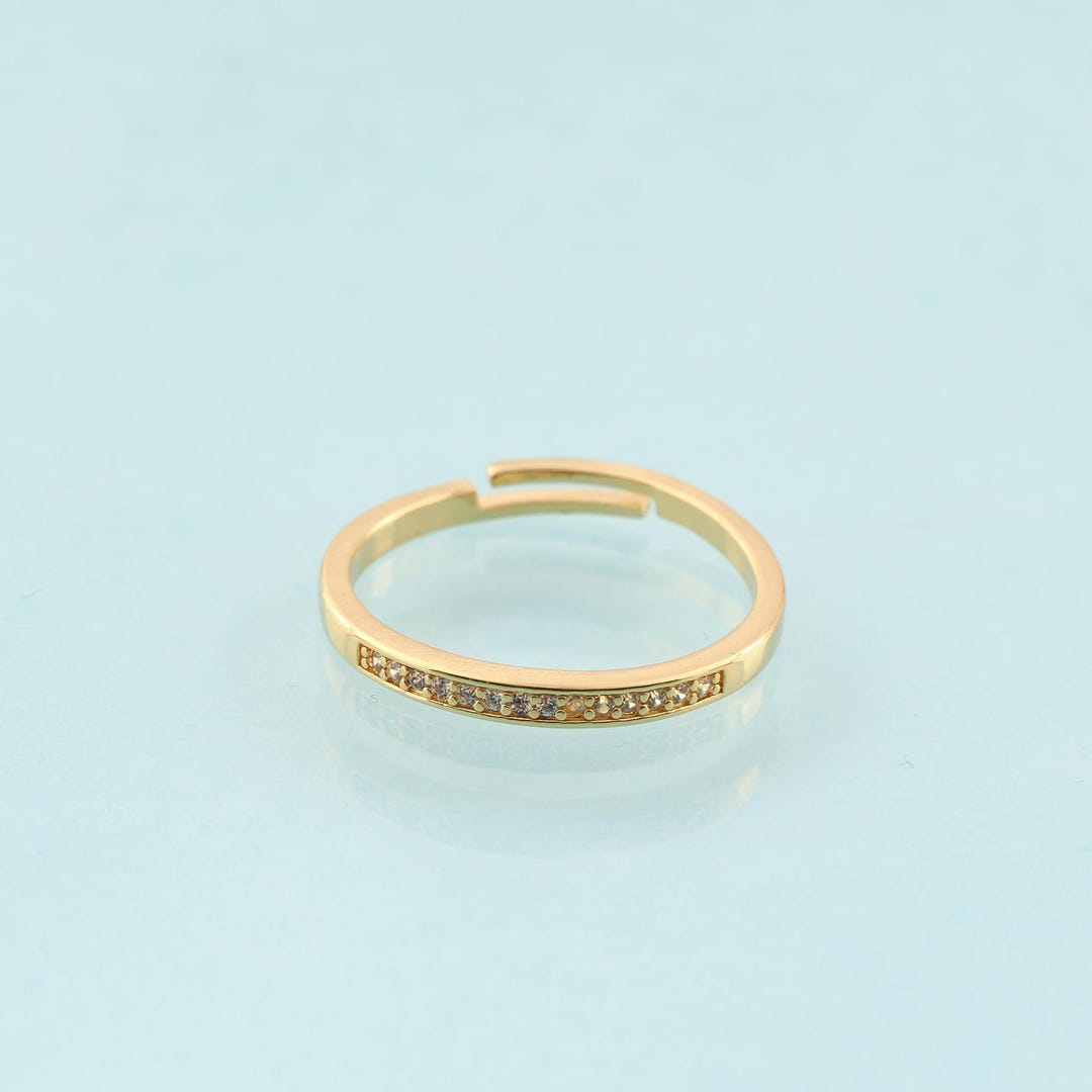Thin Line Rings Gold CZ Line Rings,line Jewelry Rings,thin Rings Perfect Gift,18k Gold ...