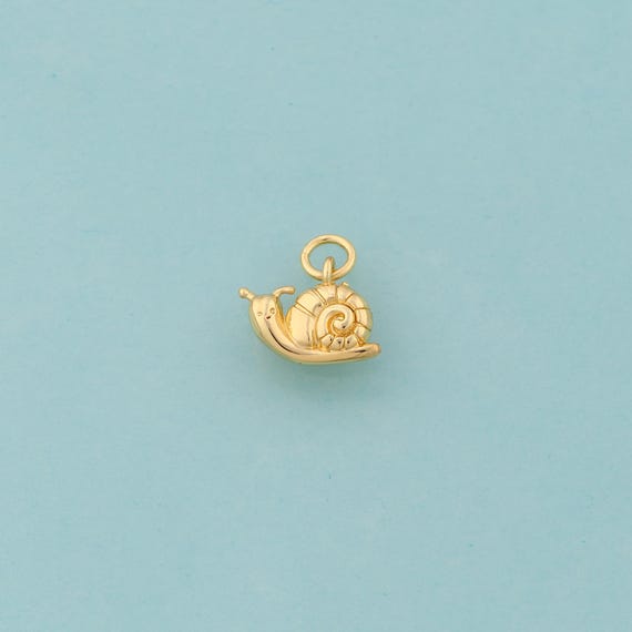 Gold Snail Charms,Animal Jewelry,Snail Pendant for DIY Jewelry Making,18K Gold
