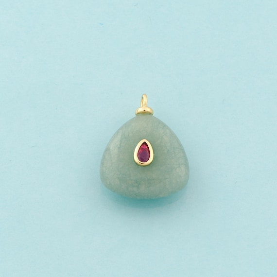 Gold Energy Stone Charms,Natural Stone Jewelry,Stone Pendant for DIY Jewelry Making,18K Gold